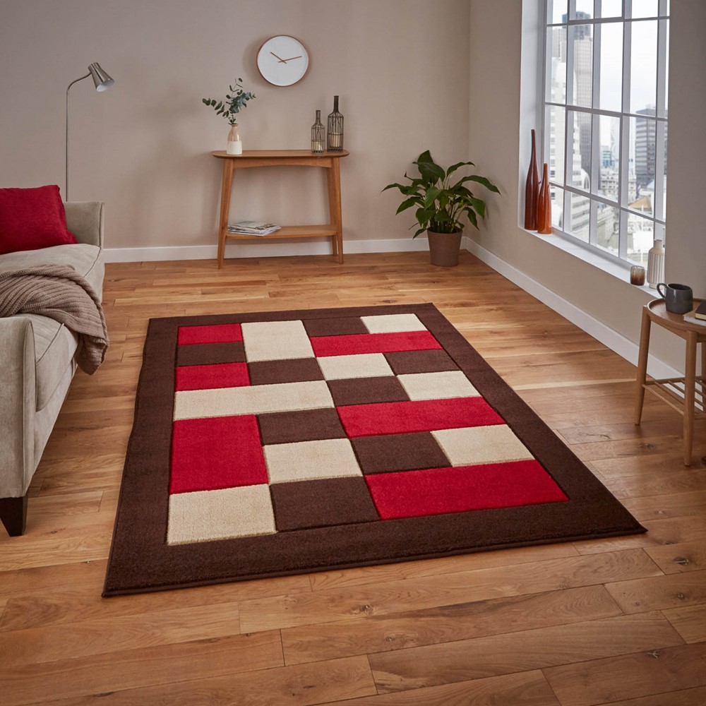 Matrix Rugs MT 04 in Brown Red